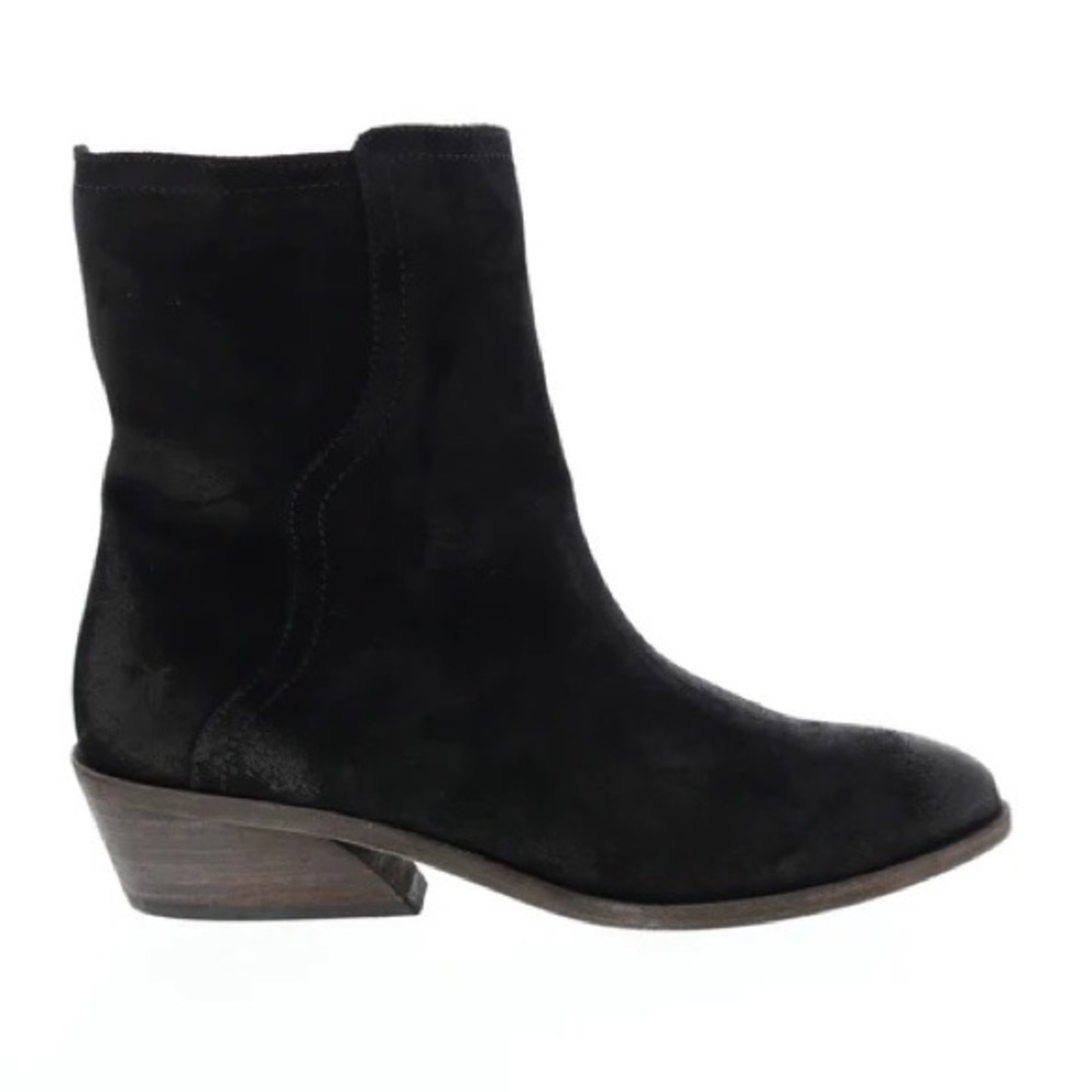 FRYE FARRAH BOOTS SHORT DISTRESSED SUEDE LEATHER BLACK NIB SZ 9.5
